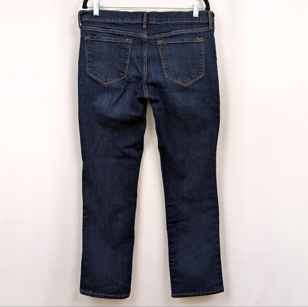 Old Navy Original Mid-Rise Jeans Straight Leg Whiskered Dark Wash size 12 Short - Picture 2 of 11